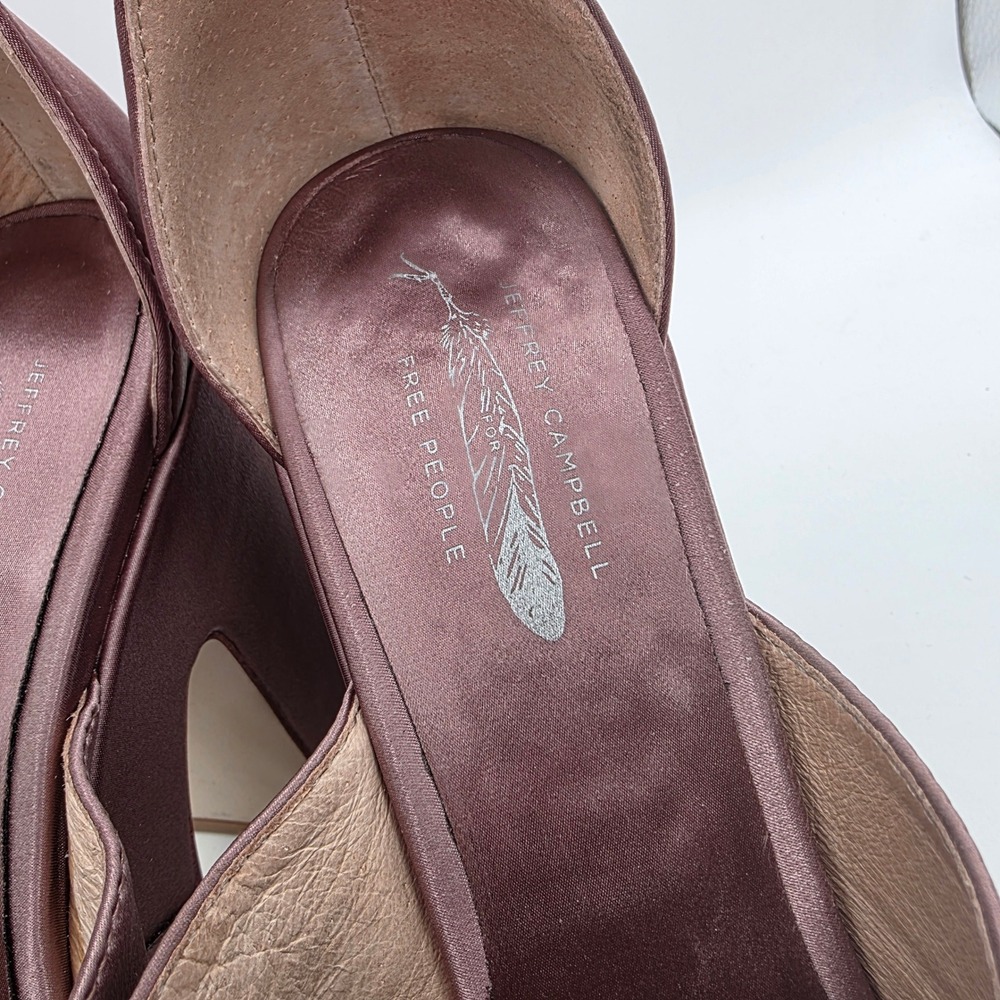 Jeffrey Campbell On My Way Platform Dark Lilac Satin Rosette Heels Womens 9.5 - Picture 3 of 8